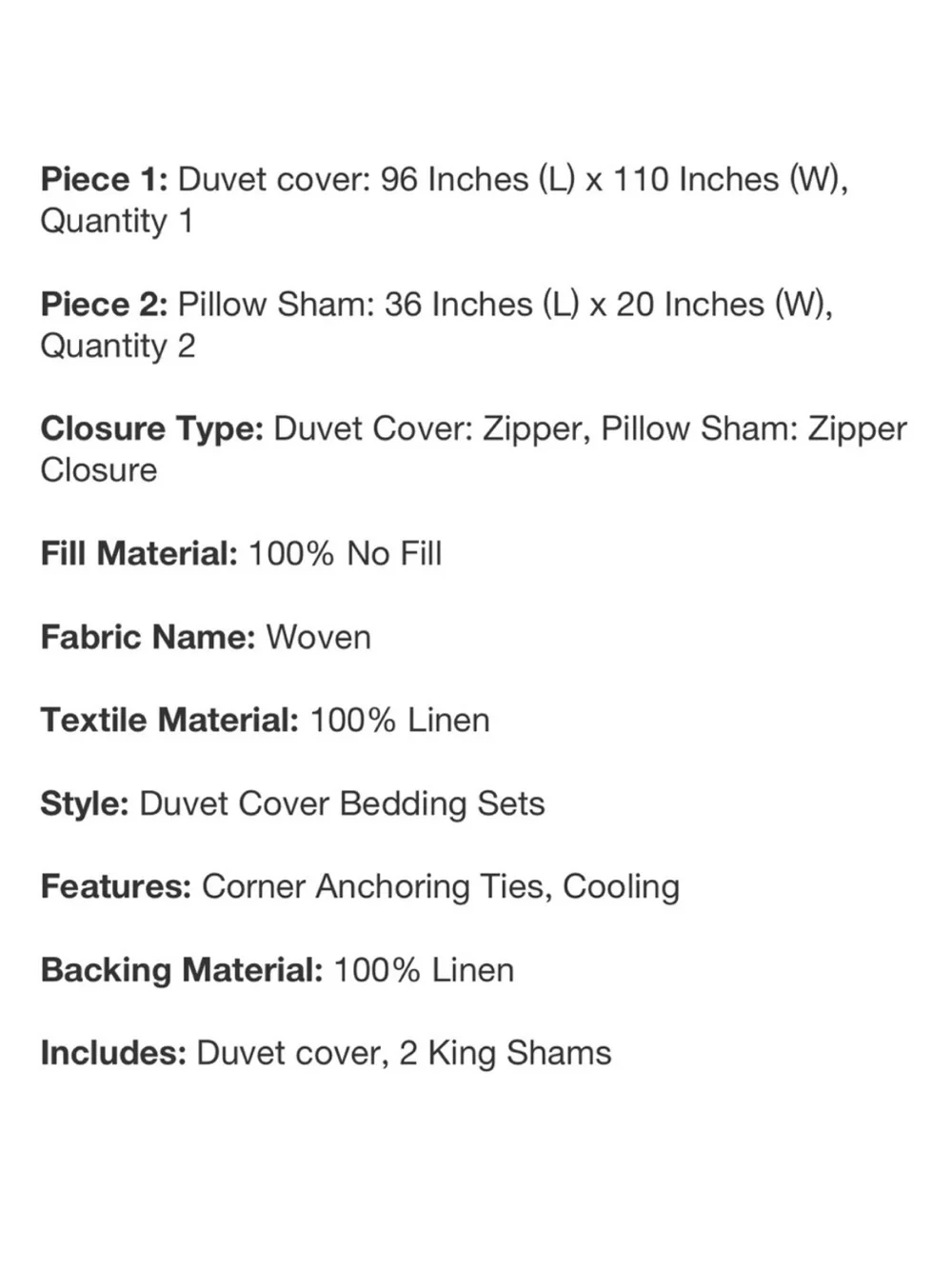 Casaluna King 100% Linen Duvet Cover & Sham Set